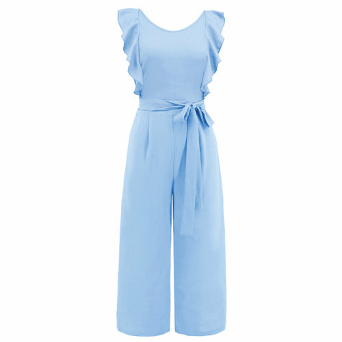 Ruffle Sleeveless Jumpsuit