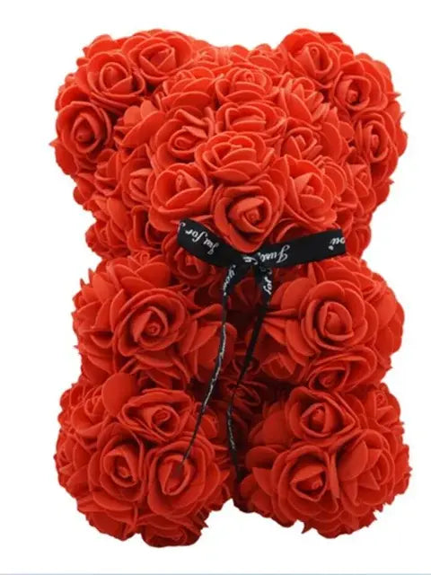 Eternal Rose Flower Teddy Bear – Handmade Romantic Gift for Valentine’s Day, Anniversary & Mother’s Day