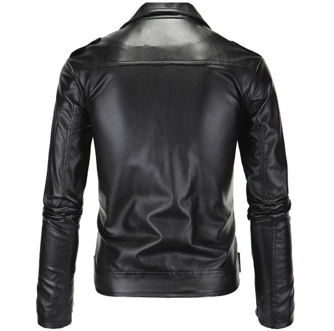 Ninja Stealth Black Men's Faux Leather Biker Jacket