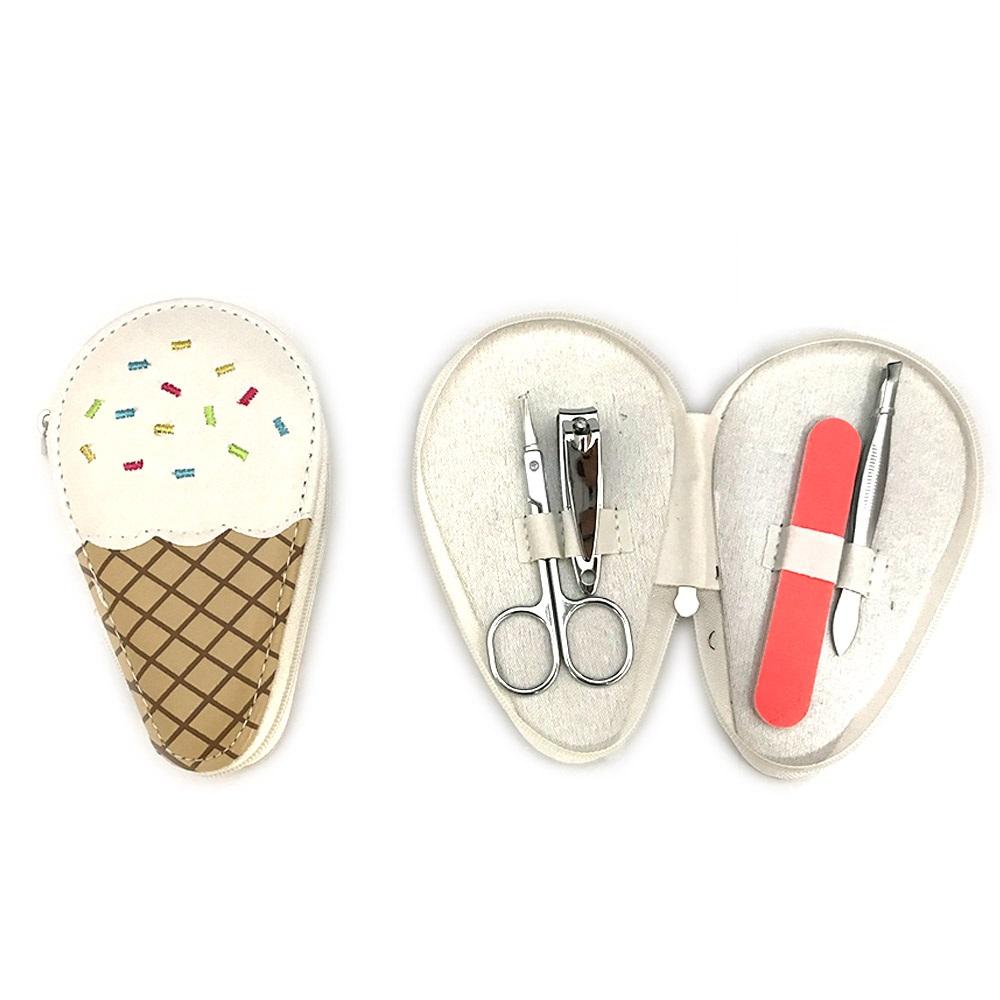 OH Fashion Manicure Pedicure Set Ice Cream Vanilla White, 5 Pcs