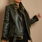 Faux Fur Collar Aviator Jacket (11729)