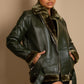 Faux Fur Collar Aviator Jacket (11729)