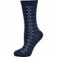 Women's Cotton Geometric Pattern Crew Sock, Made in Turkey