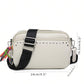 Women Small Crossbody Bag Beige With Multiple Pockets Trendy Tassel