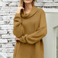 Fashion Khaki Cozy Long Sleeves Turtleneck Sweater