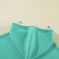 Mint Green Half Zip Kangaroo Pocket Drop Shoulder Hoodie - Image #5