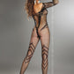 Seductive Black Lace Open Crotch Bodystocking - S/L