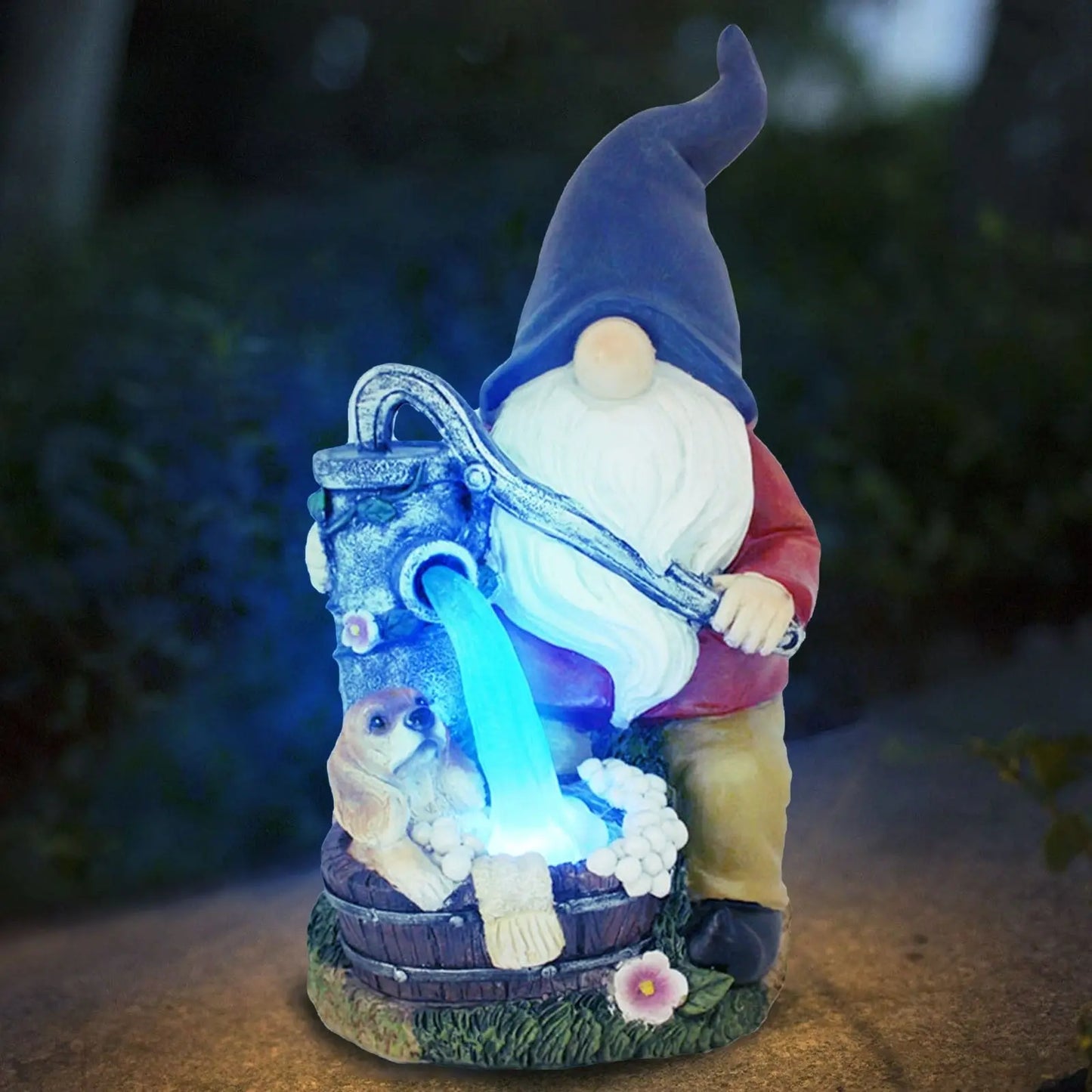 Outdoor Garden Dwarf Statue-resin Dwarf Statue Carrying Magic Ball Solar Led Light Welcome Sign Gnome Yard Lawn Large Figurine - Executive-Skincare