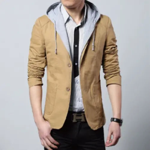 Mens Street Style Hooded Blazer - Image #5