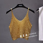 Sparkling Sequins Half Waist Render Knitwear Hollow-out Is Sexy Waist Condole Top Cropped  Sexy Streetwear   Woman Tops Summer - Executive-Skincare