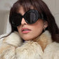 2024 Big Round Frame Colorful Stripes Sunglasses Women Men Brand Designer Black Sun Glasses Female Show Shades - Image #5