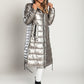 Long winter jacket with hood, 2237, silver