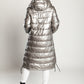 Long winter jacket with hood, 2237, silver