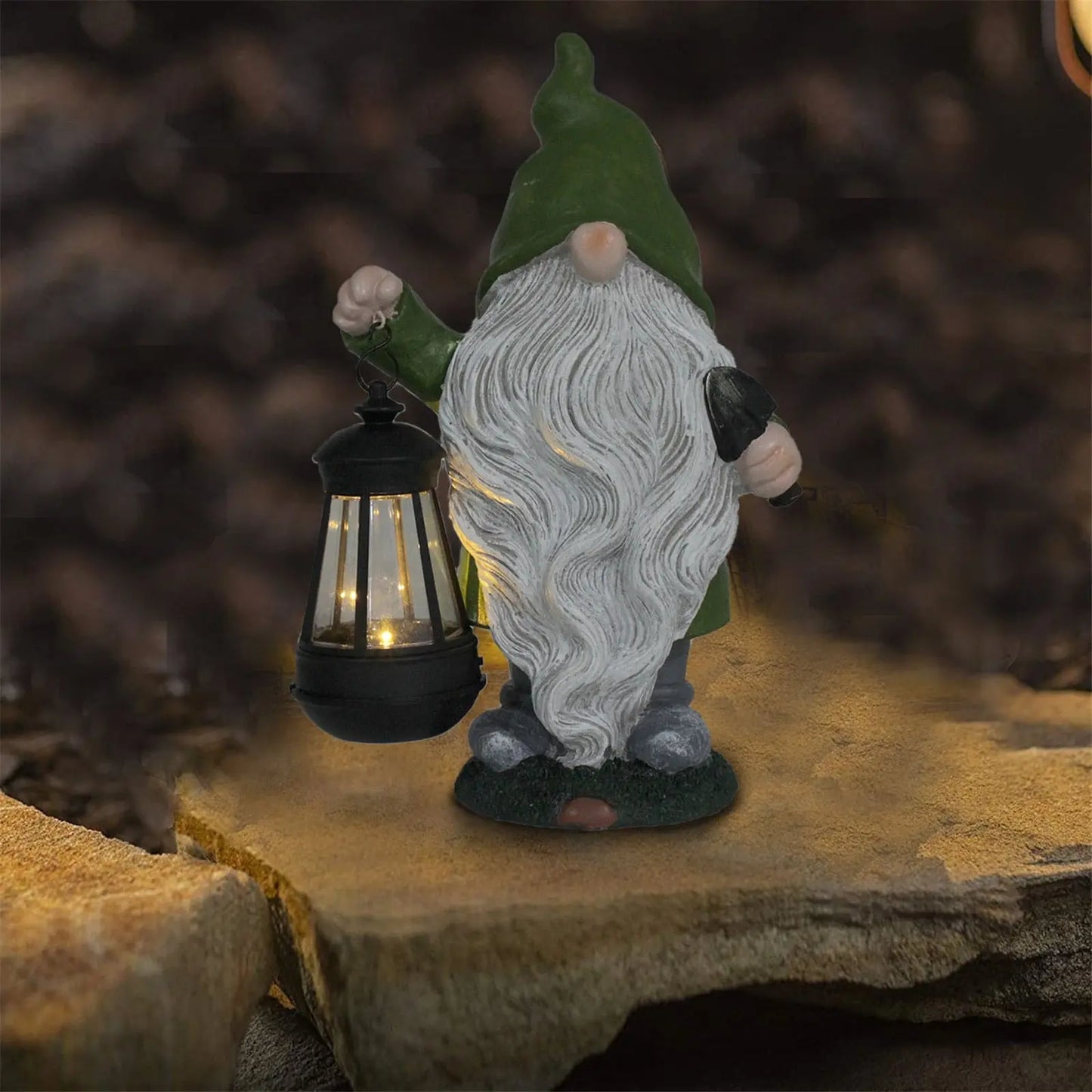 Outdoor Garden Dwarf Statue-resin Dwarf Statue Carrying Magic Ball Solar Led Light Welcome Sign Gnome Yard Lawn Large Figurine - Executive-Skincare