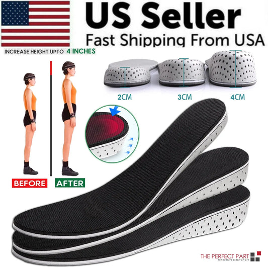 Men Women Invisible Height Increase Insoles Heel Lift Taller Shoe - Image #1