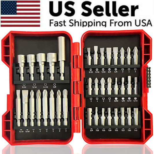 37 Piece Impact Screwdriver Bit Set Nut Driver Torx Phillips Tool