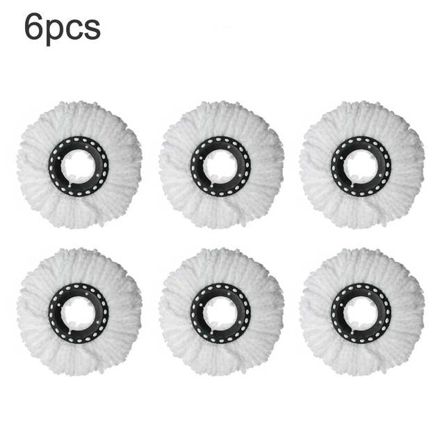 6 Pack Replacement Microfiber Mop Head Refill 360° Spin Easy Cleaning