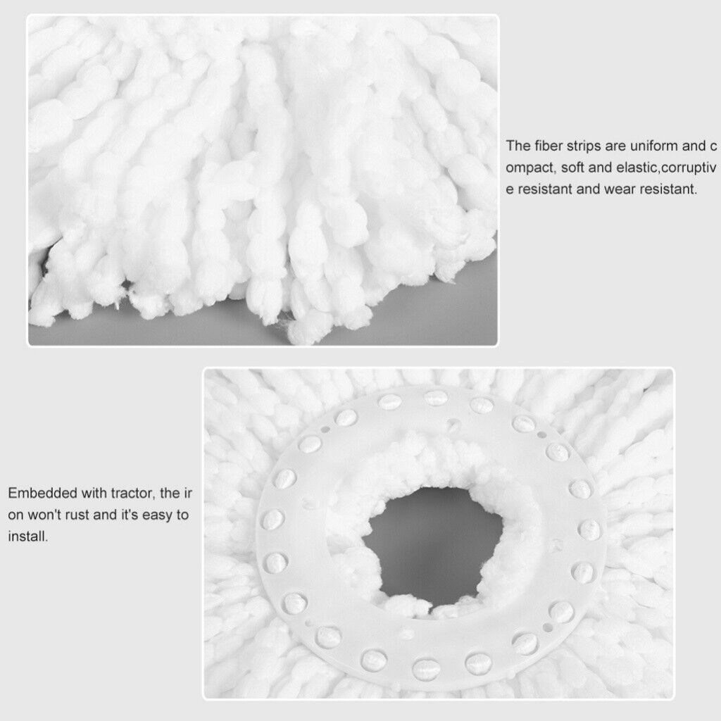 6 Pack Replacement Microfiber Mop Head Refill 360° Spin Easy Cleaning