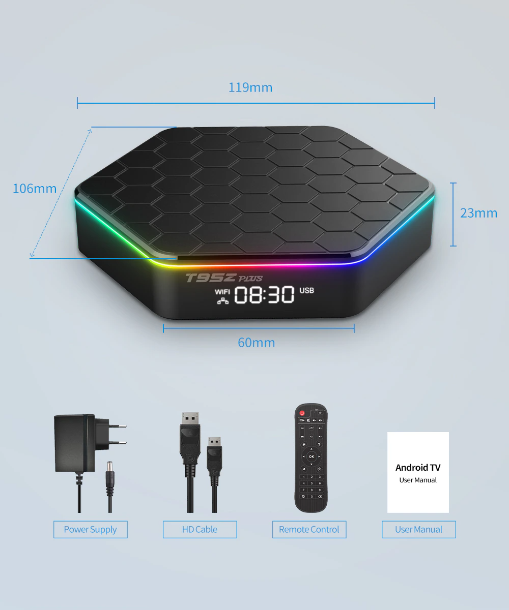 2023 Upgraded T95Z Plus Smart Android 12.0 TV Box Quad Core 6K HD