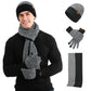 3Pcs Winter Scarf Hat Gloves Kit Beanie Hat & Long Scarf & Gloves Gift