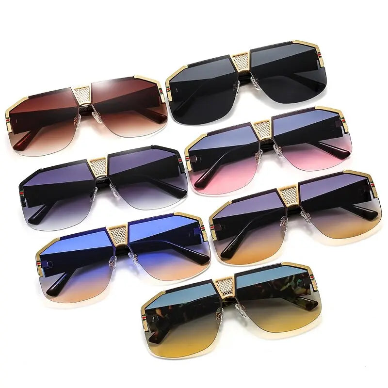 D&amp;T 2021 New Shield Gradients Sunglasses Men Women Fashion Trend Luxury Color Lens PC Frame Quality Brand Designer Sun Glasses - Executive-Skincare