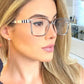 Retro Square Anti Blue Light Optical Glasses Frames for Men Women Fashion Prescription Office Computer Eyeglasses - Image #3