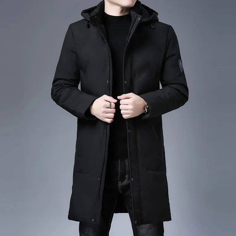 Top Quality Winter Thicken New Brand Designer Casual Fashion Outwear Parkas Jacket Men Longline Windbreaker Coats Men Clothing - Executive-Skincare