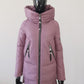 Casual hooded women winter coat parka Zipper pocket padded jacket coat