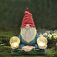 Outdoor Garden Dwarf Statue-resin Dwarf Statue Carrying Magic Ball Solar Led Light Welcome Sign Gnome Yard Lawn Large Figurine - Executive-Skincare