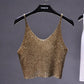 Sparkling Sequins Half Waist Render Knitwear Hollow-out Is Sexy Waist Condole Top Cropped  Sexy Streetwear   Woman Tops Summer - Executive-Skincare