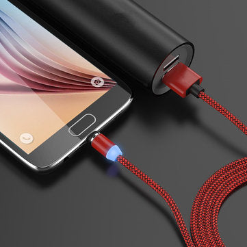 Bakeey 360 Degree Magnetic LED Type-C Braided Data Charging Cable for Samsung S8 Note 8 S9