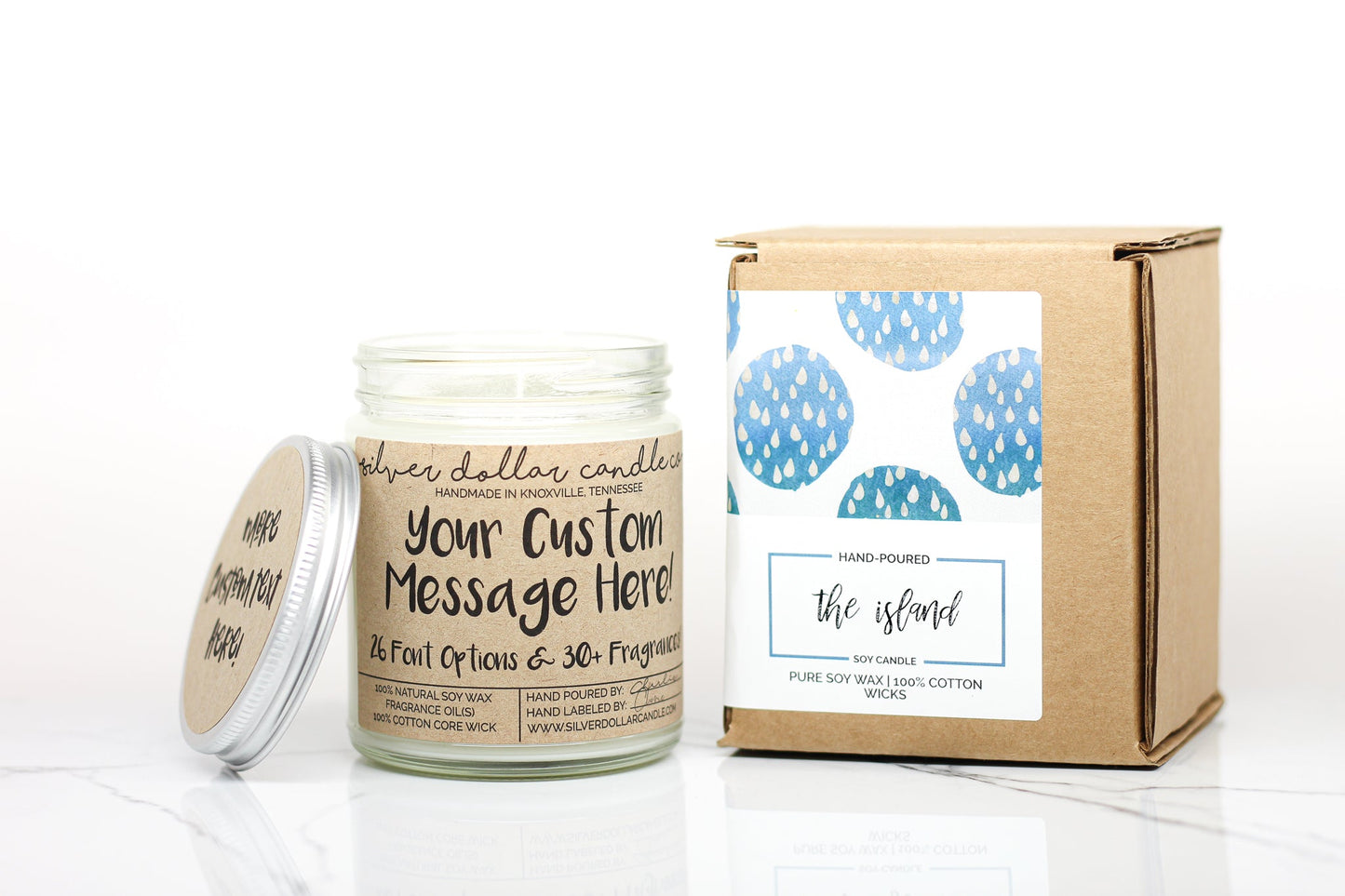 Personalized Custom Candle (Kraft) - 9/16oz 100% All-Natural Soy Wax