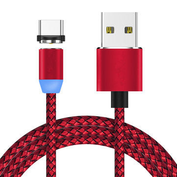 Bakeey 360 Degree Magnetic LED Type-C Braided Data Charging Cable for Samsung S8 Note 8 S9