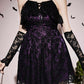 Purple Gothic Lace Up Back Cami Dress Halloween Costume Without Gloves