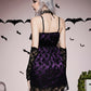 Purple Gothic Lace Up Back Cami Dress Halloween Costume Without Gloves