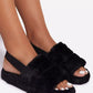 Faux Fur Fluffy Stripe Slippers