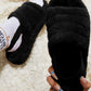 Faux Fur Fluffy Stripe Slippers