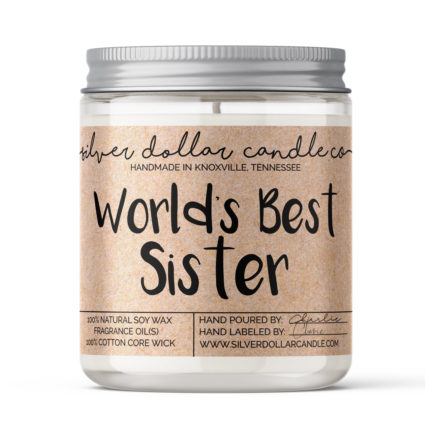 World's Best Sister Candle - 9/16oz 100% All-Natural Handmade Soy Wax