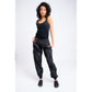 Womens Black Cargo Trousers - Cuffed