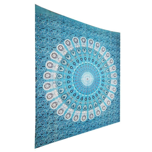 Vibrant Peacock Mandala Tapestry