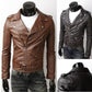 Ninja Stealth Black Mens  Faux Leather Biker Jacket