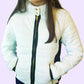 White Puffer Jacket - Black Contrast