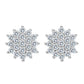 Winter Wonderland Snowflake Stud Earrings in Rhodium Plating