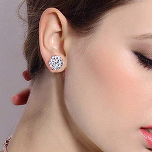 Winter Wonderland Snowflake Stud Earrings in Rhodium Plating