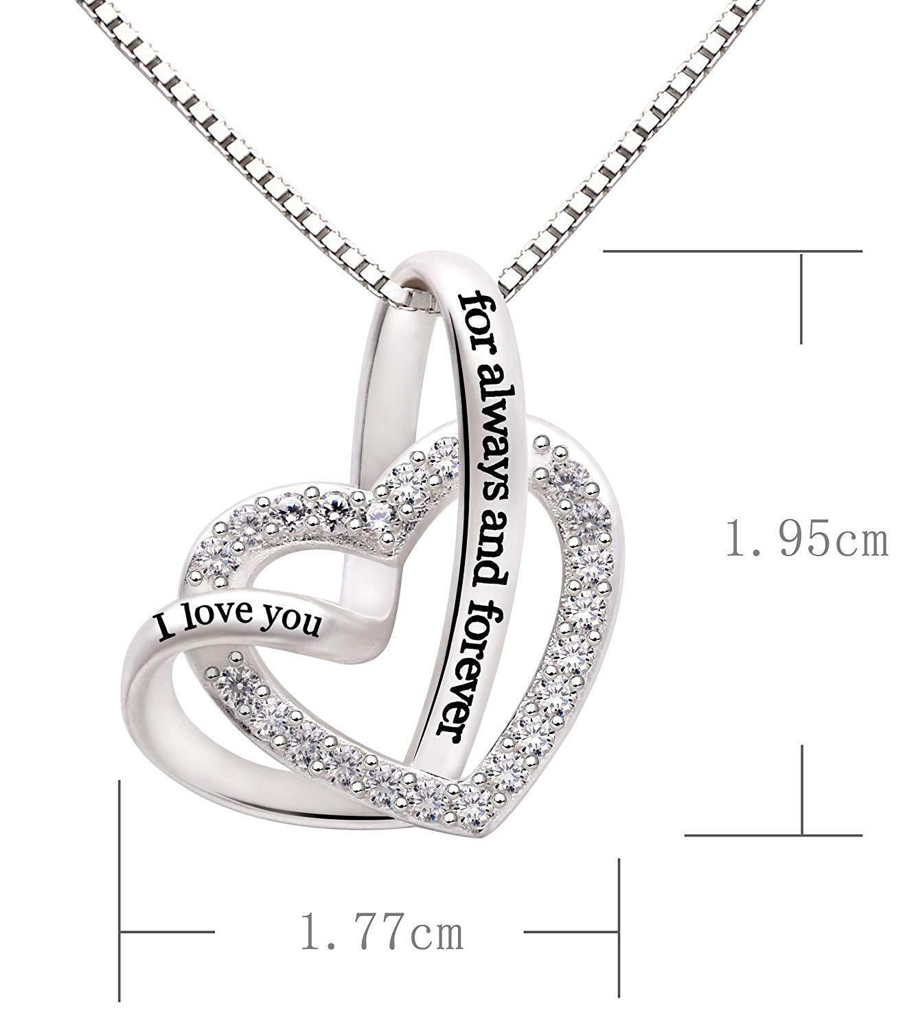 Mother's Day Gift "I Love you for Always & Forever" White Pav'e