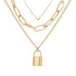 Heart Chain Lock Necklace 18K Gold Plated Necklace in 18K Gold Plated