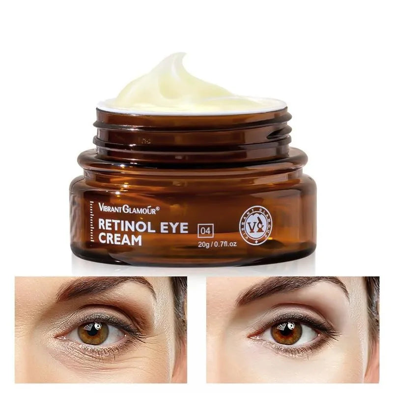 VIBRANT GLAMOUR Retinol Eye Cream Dark Circles Fade Fine Lines Remove Eye Bags Anti Wrinkle Anti Aging Firming Skin Care 20g