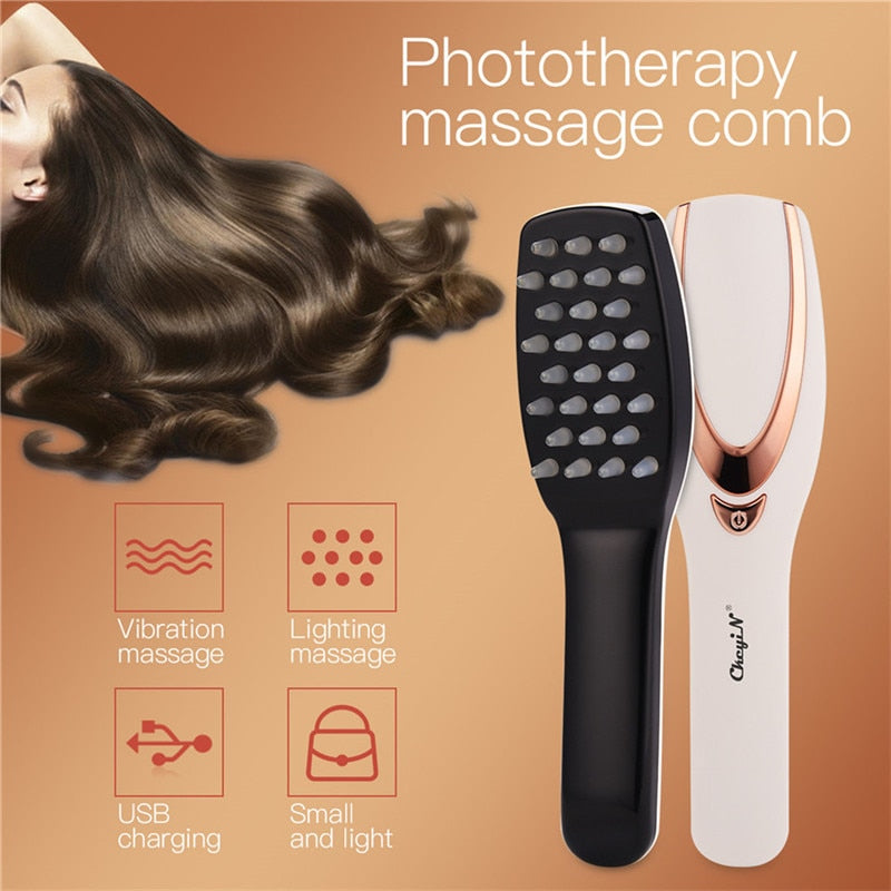 3 in 1 Electric Wireless Infrared Ray Massage Comb Hair Growth 3 Modes Vibration Head Scalp Massager Anti Hair Loss Care