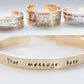 Personalized stamped cuff bracelet, hand stamped message quote