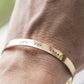 Personalized stamped cuff bracelet, hand stamped message quote